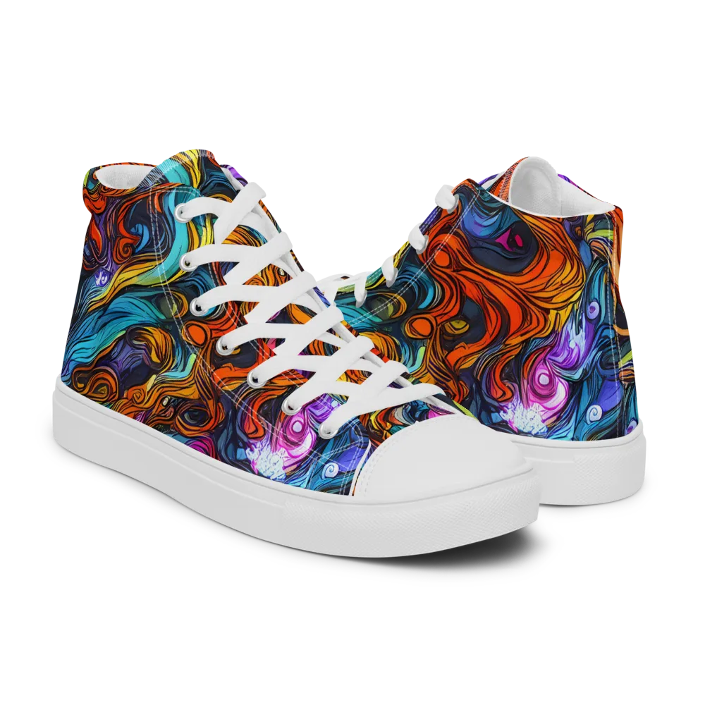 Guiard's Whirl on Women's High Top Canvas Shoes — Right