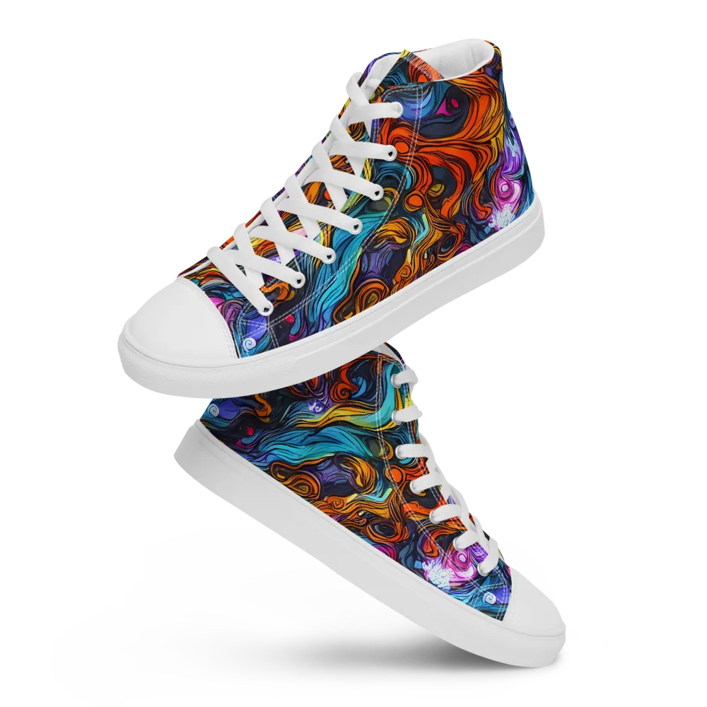 Guiard's Whirl on Women's High Top Canvas Shoes — Front