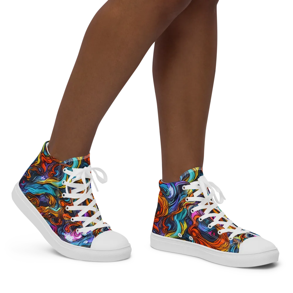 Guiard's Whirl on Women's High Top Canvas Shoes — Right