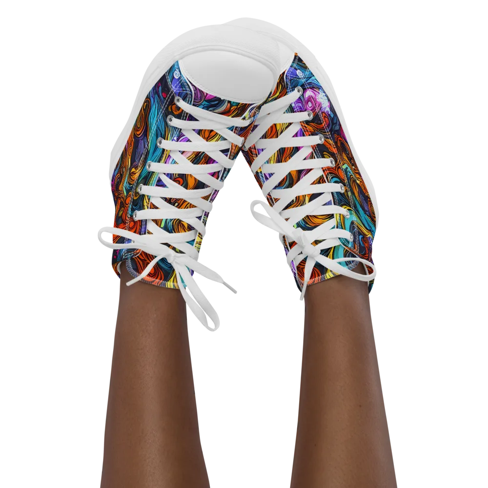Guiard's Whirl on Women's High Top Canvas Shoes — Front