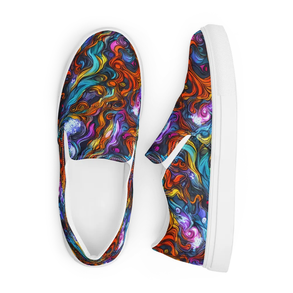 Guiard's Whirl on Men's Slip-On Canvas Shoes — Front