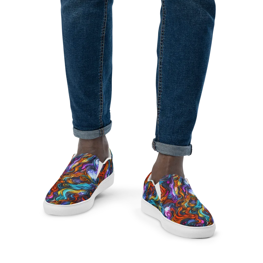 Guiard's Whirl on Men's Slip-On Canvas Shoes — Front