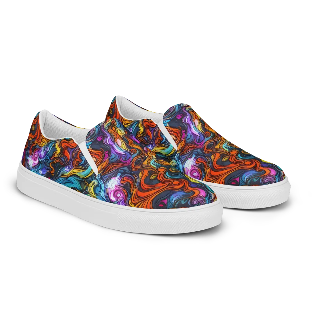 Guiard's Whirl on Women's Slip-On Canvas Shoes — Right Front