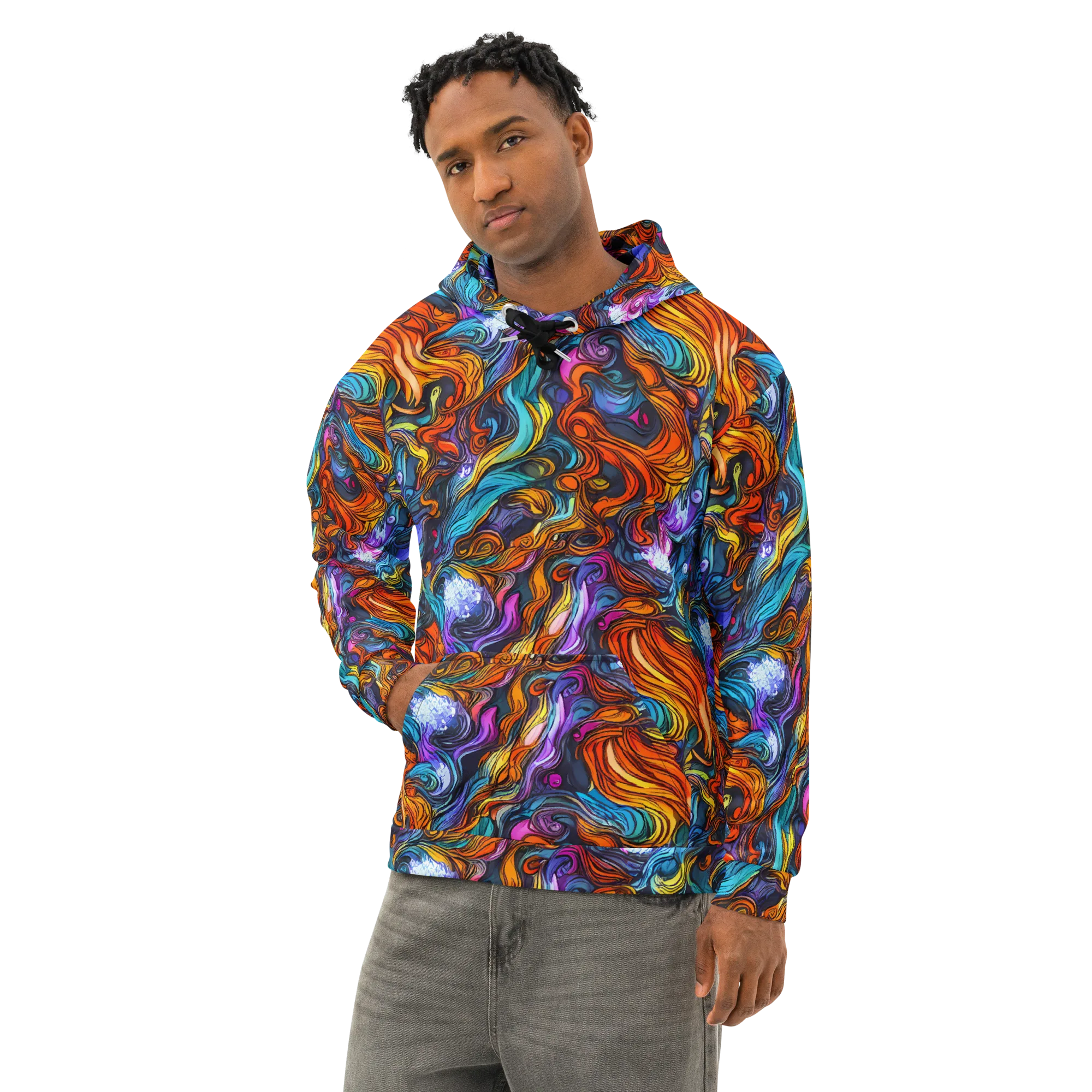 Guiard's Whirl on Cotton Hoodie — Left Front