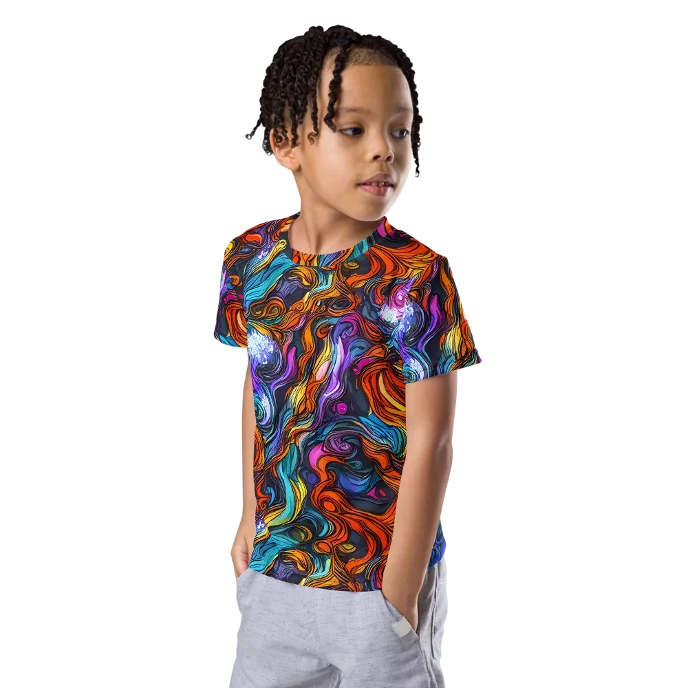 Guiard's Whirl on Kids Crew Neck T-Shirt — Left Front