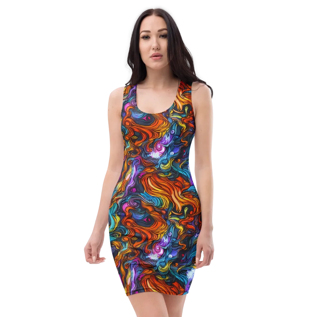 Guiard's Whirl on Bodycon Dress — Front