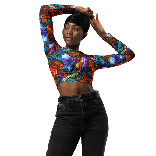 Guiard's Whirl on a Long Sleeve Crop Top