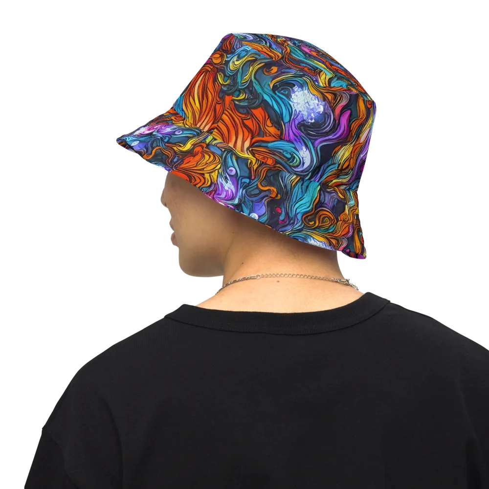 Guiard's Whirl on Reversible Bucket Hat — Back Inside