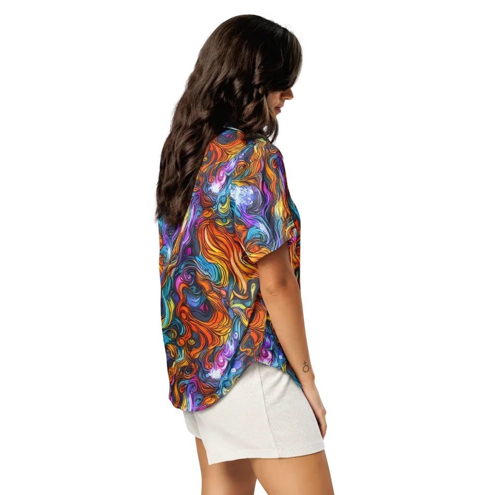 Guiard's Whirl on Women's Short Sleeve Pajama Top — Right Back