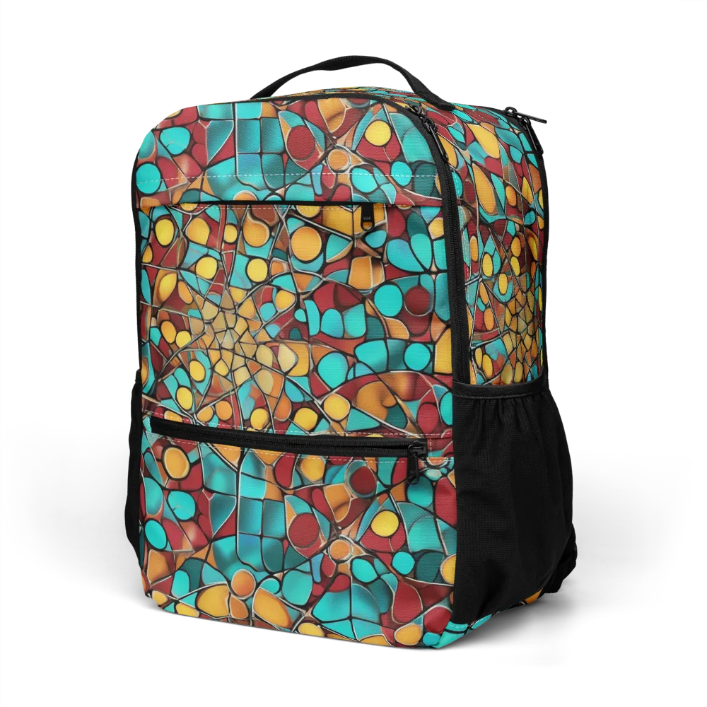 Turquoise Mosaic on Utility Backpack — Left Front
