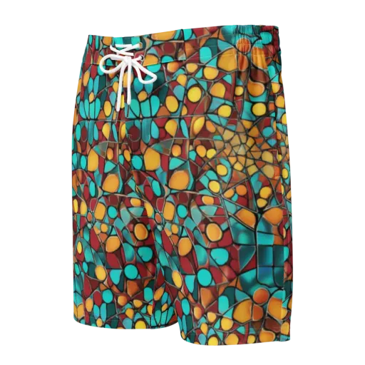 Turquoise Mosaic on a Men's Board Shorts