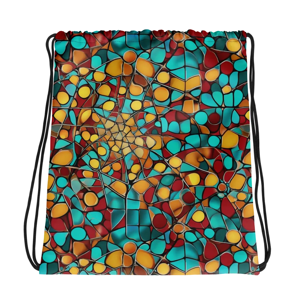 Turquoise Mosaic on Drawstring Bag — Photo