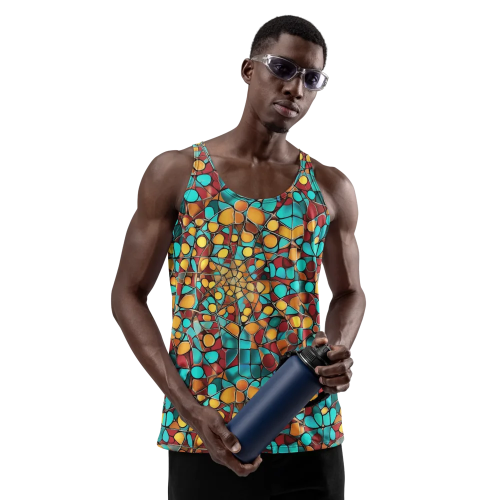 Turquoise Mosaic on Men's Tank Top — Front