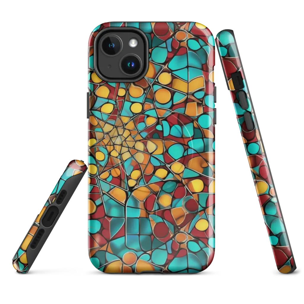 Turquoise Mosaic on MagSafe Tough Case for iPhone® — Front