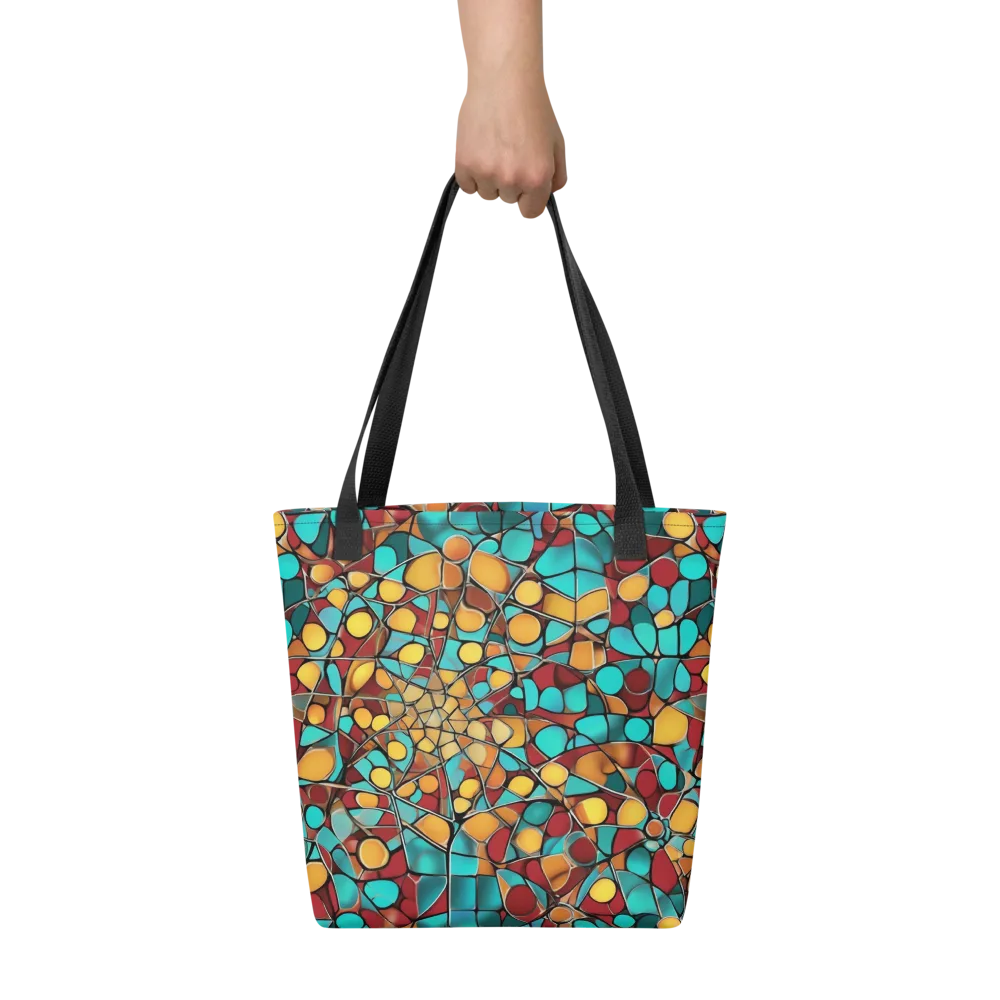 Turquoise Mosaic on Tote Bag — Front