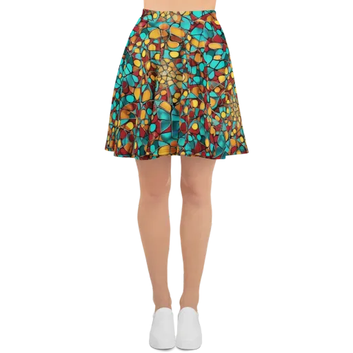 Turquoise Mosaic on a Skater Skirt