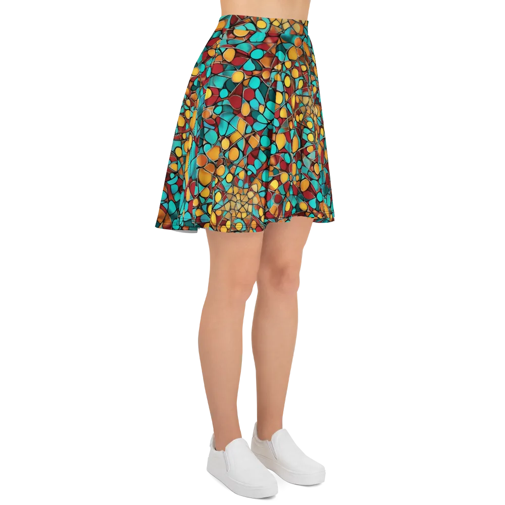 Turquoise Mosaic on Skater Skirt — Right