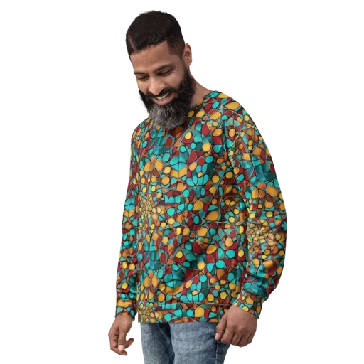 Turquoise Mosaic on a Sweatshirt