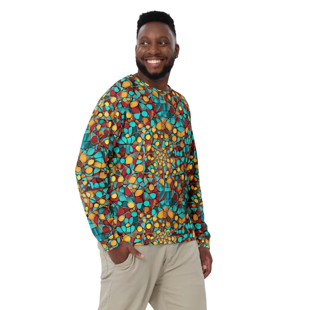 Turquoise Mosaic on Sweatshirt — Front