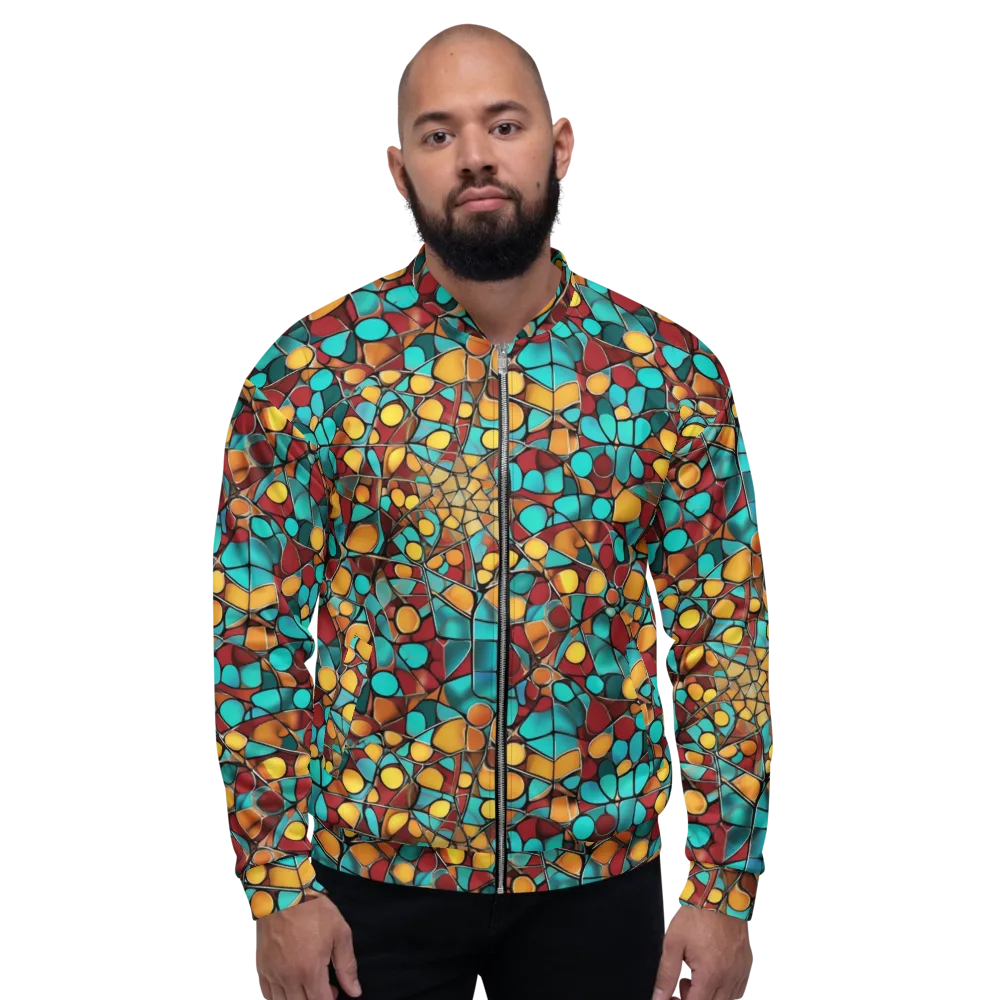 Turquoise Mosaic on Bomber Jacket — Front