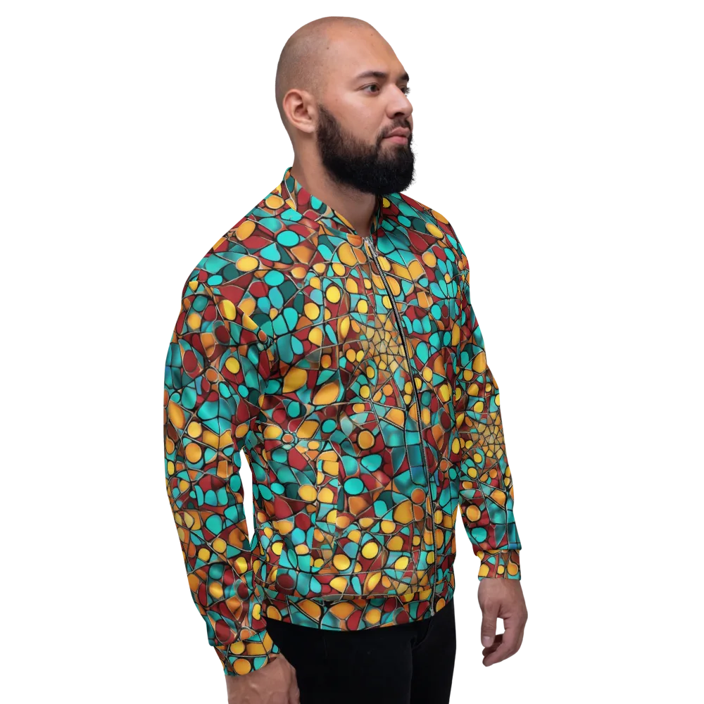 Turquoise Mosaic on Bomber Jacket — Right