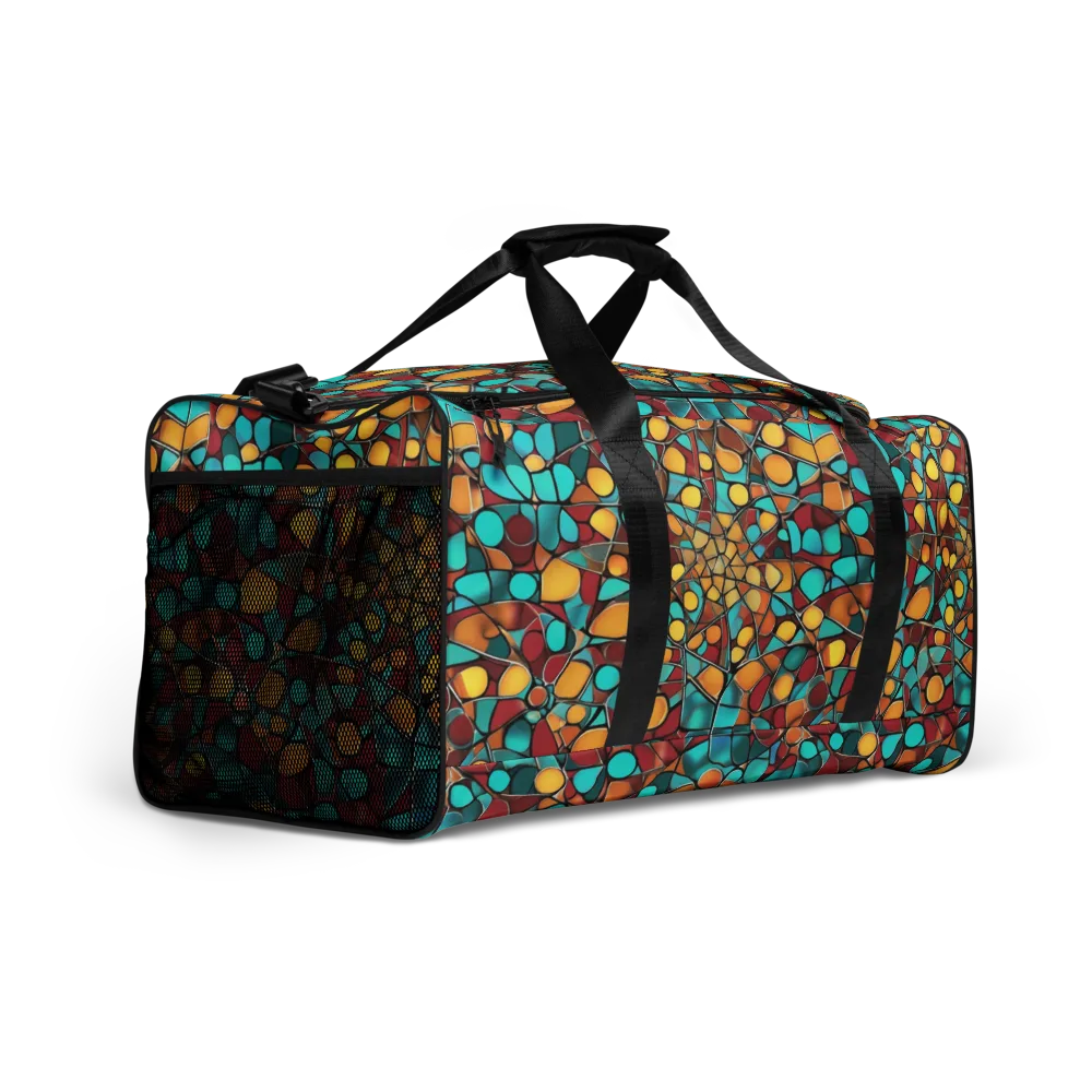 Turquoise Mosaic on Duffle Bag — Right Front