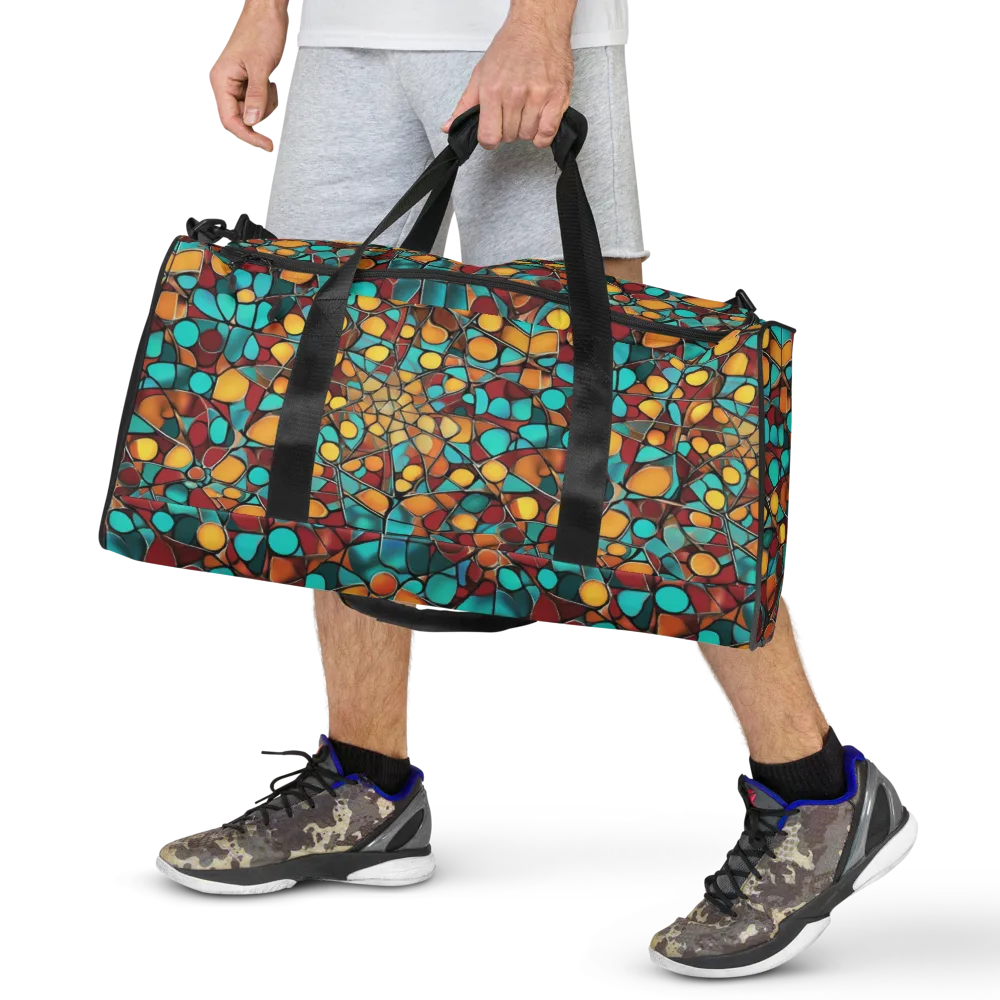 Turquoise Mosaic on Duffle Bag — Front