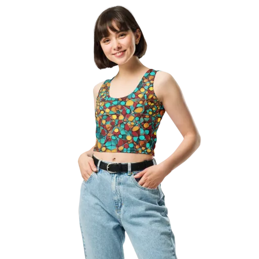 Turquoise Mosaic on a Crop Top