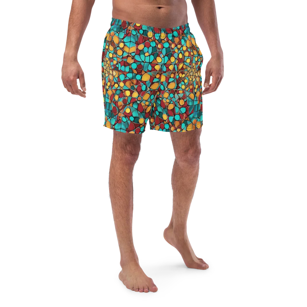 Turquoise Mosaic on Swim Trunks — Front