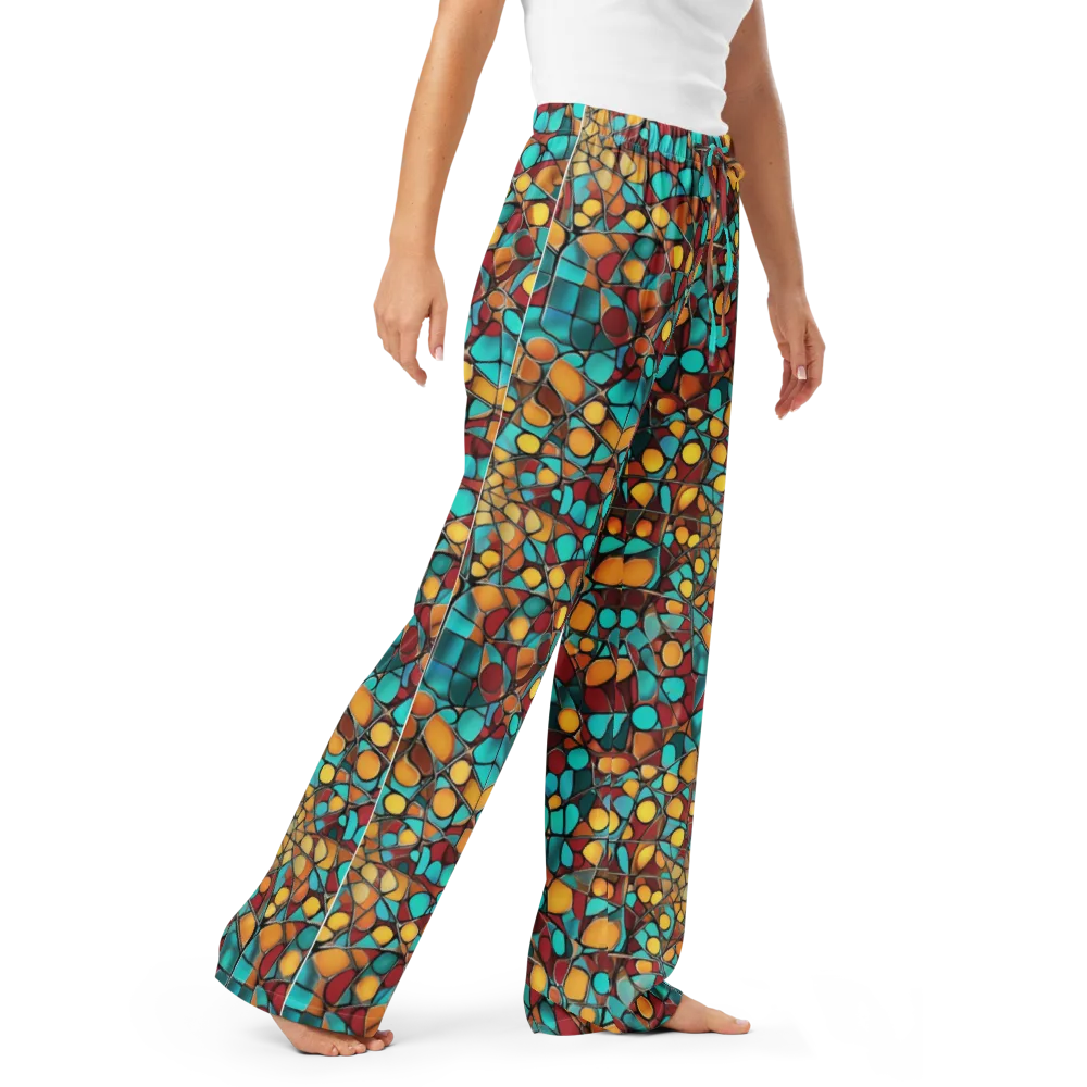 Turquoise Mosaic on Women's Pajama Pants — Right Front