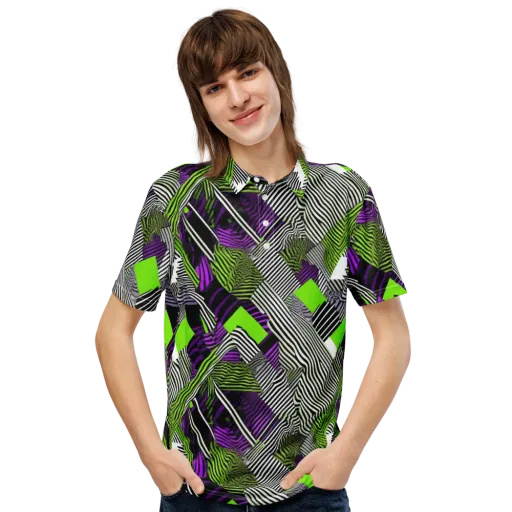 Neon Zebra Logic on a Men's Slim Fit Polo Shirt