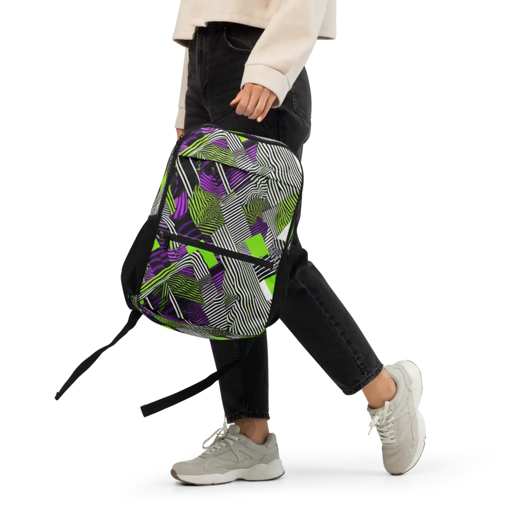 Neon Zebra Logic on Utility Backpack — Front