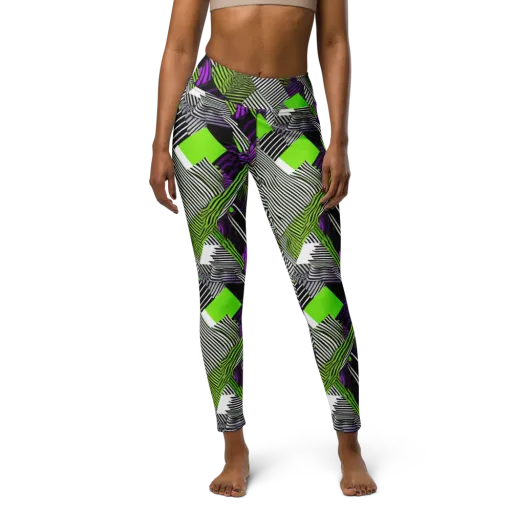 Neon Zebra Logic on a Yoga Leggings