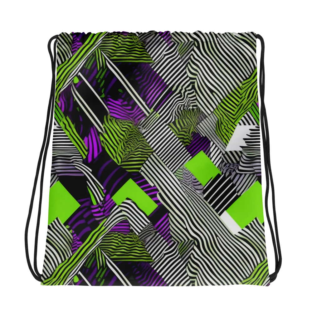 Neon Zebra Logic on Drawstring Bag — Photo
