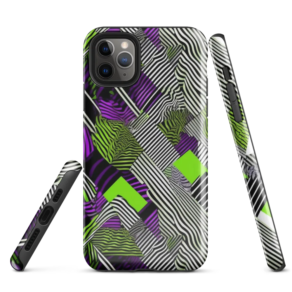 Neon Zebra Logic on Tough Case for iPhone® — Front