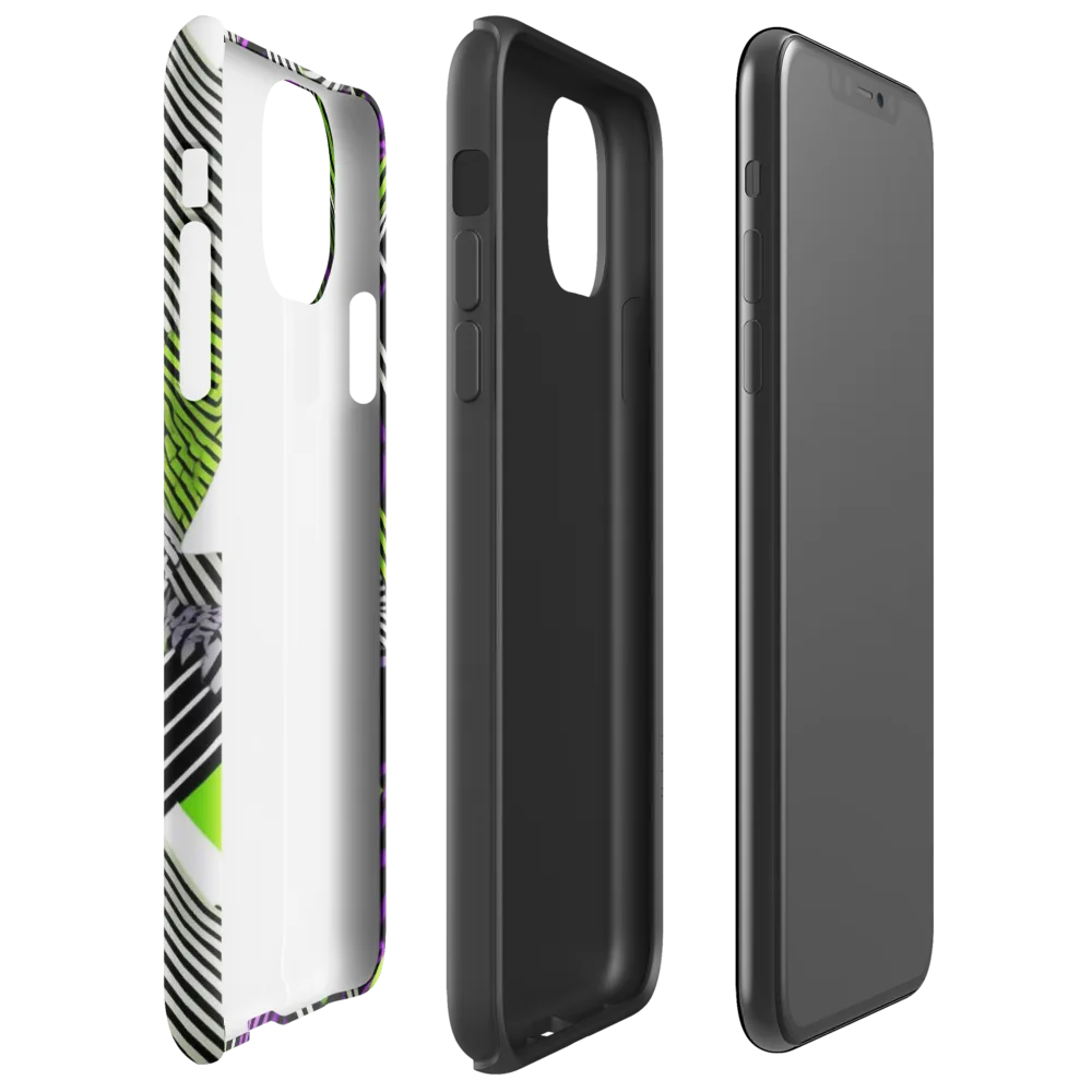 Neon Zebra Logic on Tough Case for iPhone® — Right