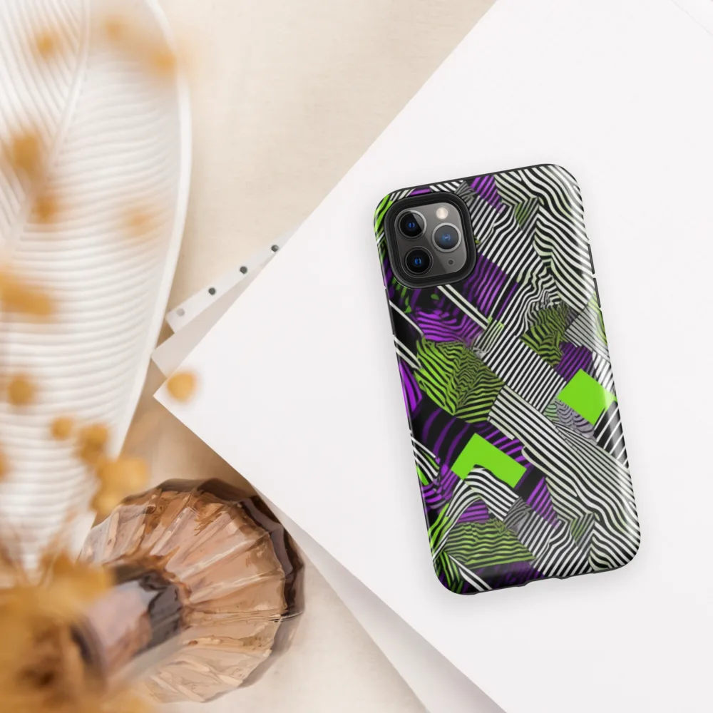 Neon Zebra Logic on Tough Case for iPhone® — Front