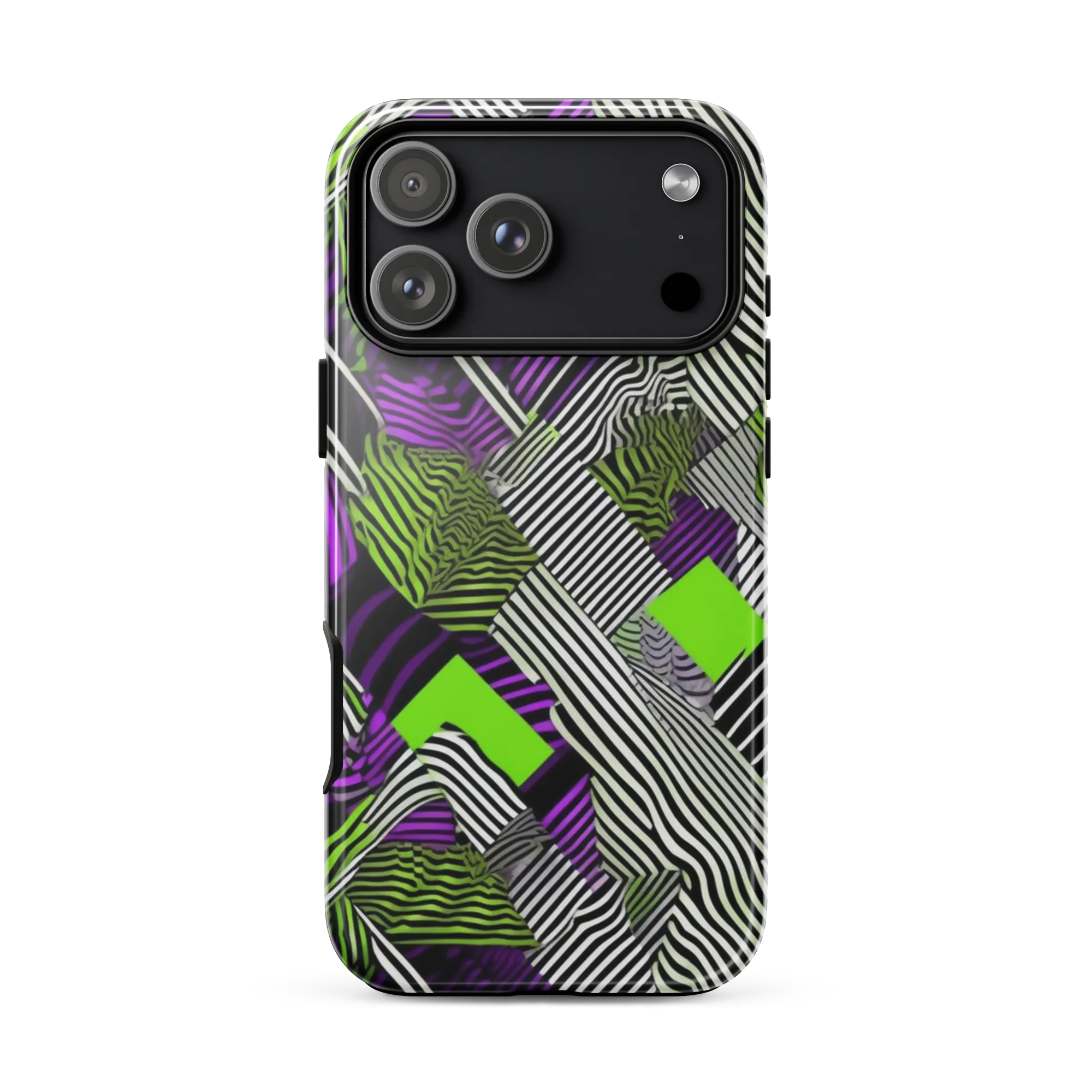 Neon Zebra Logic on Tough Case for iPhone® — Front