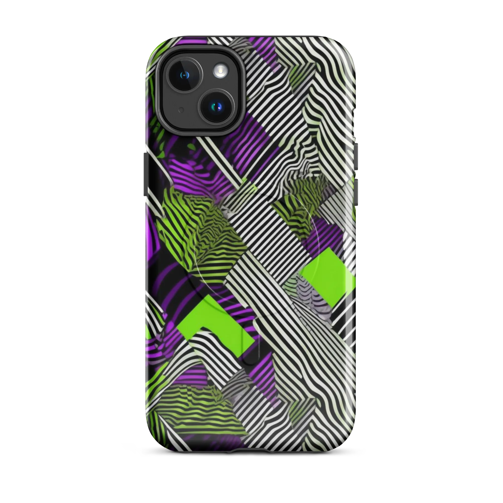 Neon Zebra Logic on MagSafe Tough Case for iPhone® — Front
