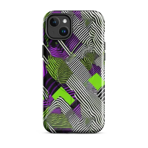 Neon Zebra Logic on a MagSafe Tough Case for iPhone®