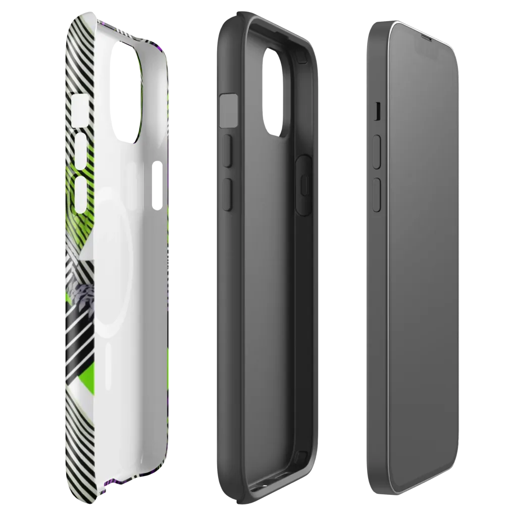 Neon Zebra Logic on MagSafe Tough Case for iPhone® — Front