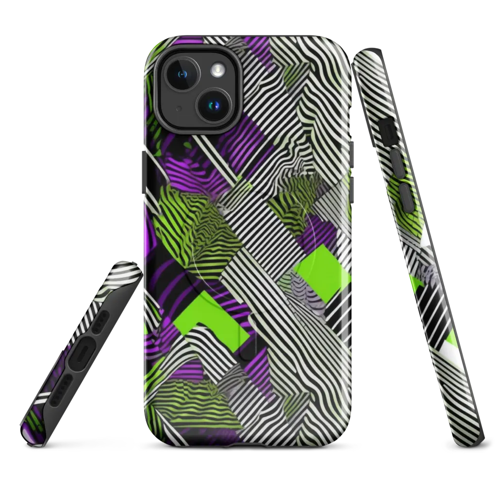 Neon Zebra Logic on MagSafe Tough Case for iPhone® — Front