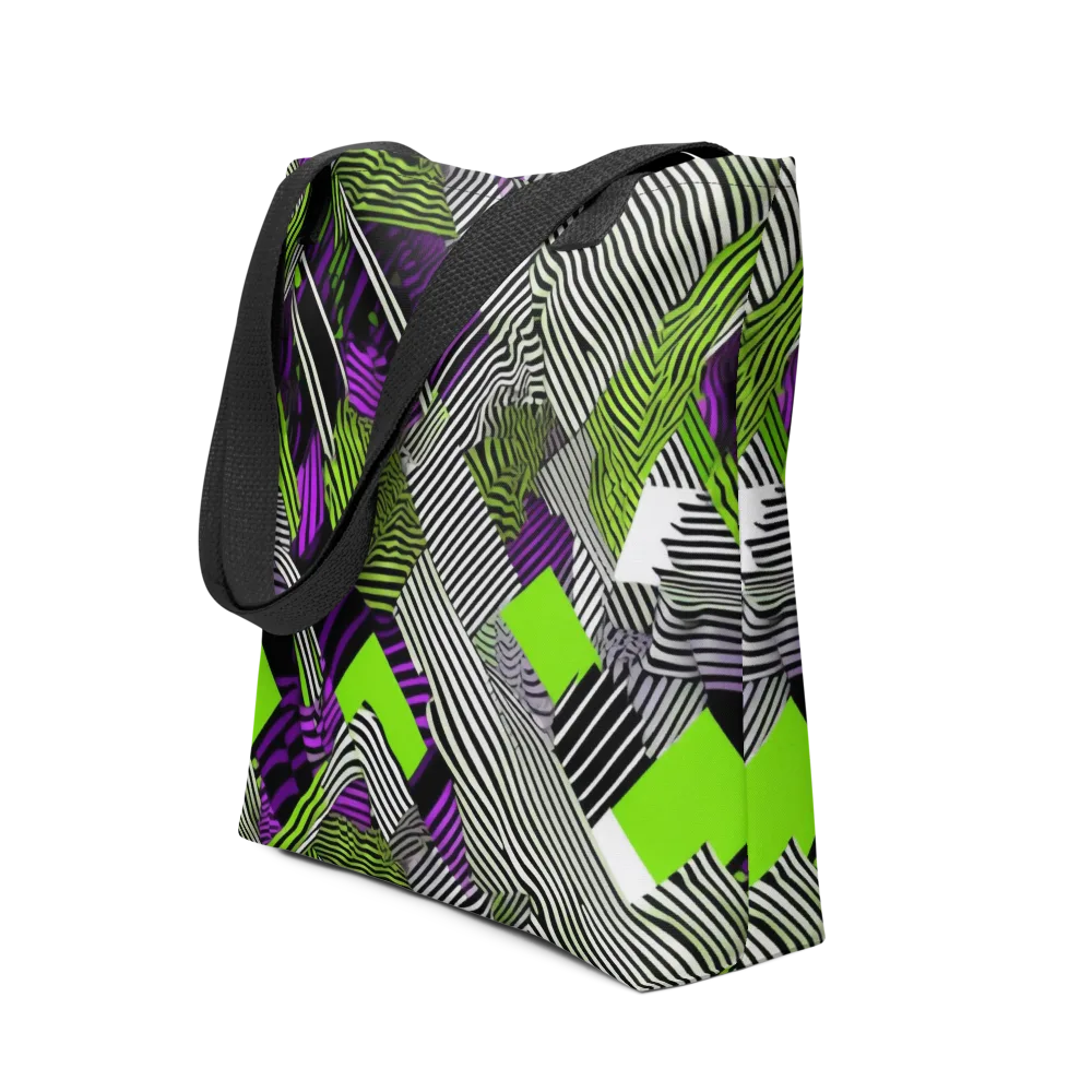 Neon Zebra Logic on Tote Bag — Front