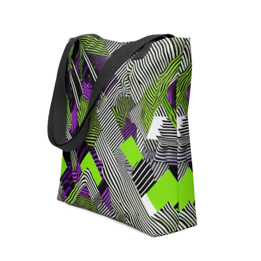 Neon Zebra Logic on a Tote Bag