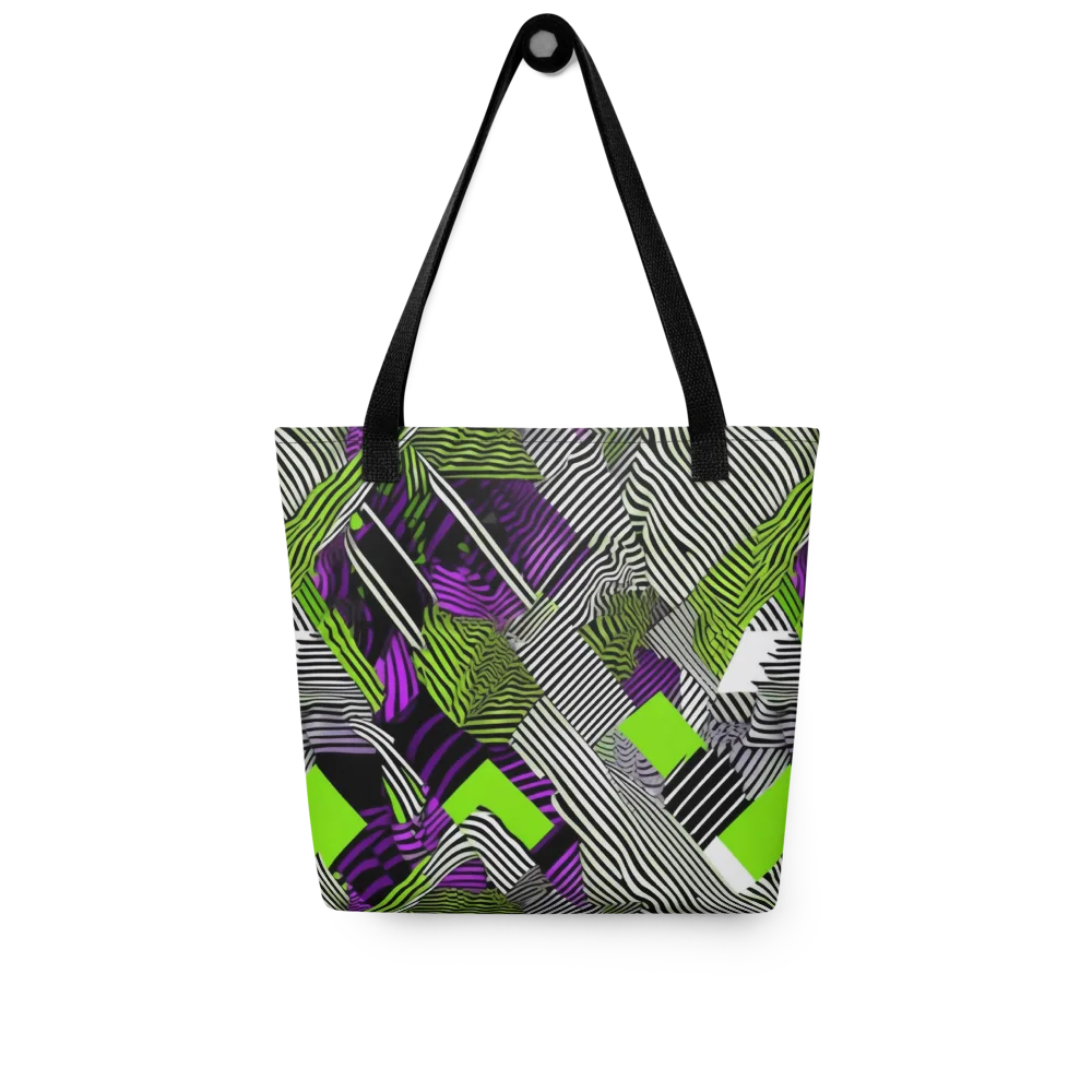 Neon Zebra Logic on Tote Bag — Front