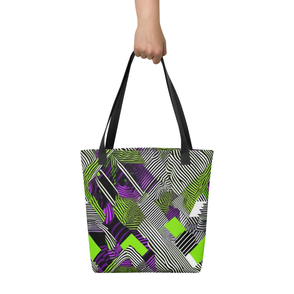 Neon Zebra Logic on Tote Bag — Front