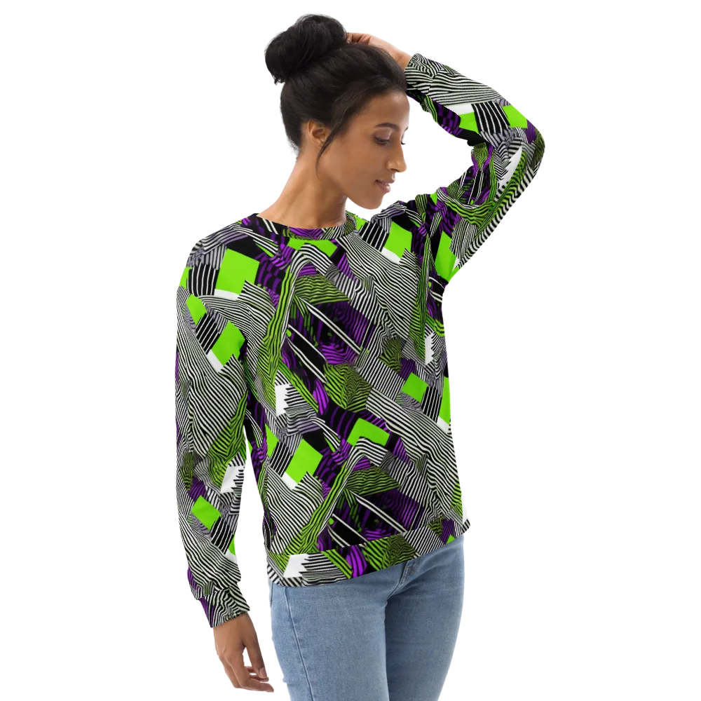 Neon Zebra Logic on Sweatshirt — Right Front