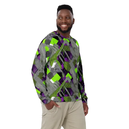 Neon Zebra Logic on a Sweatshirt