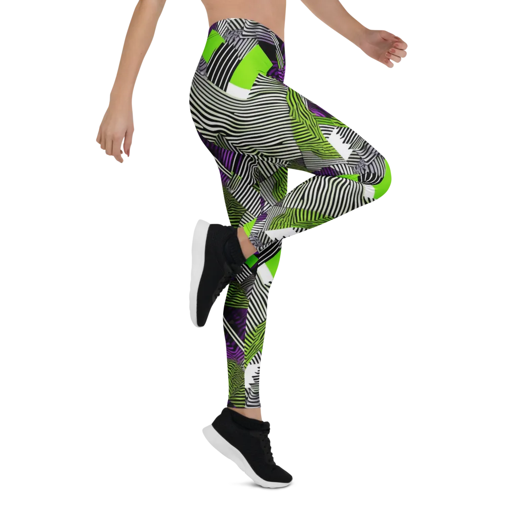 Neon Zebra Logic on Leggings — Right