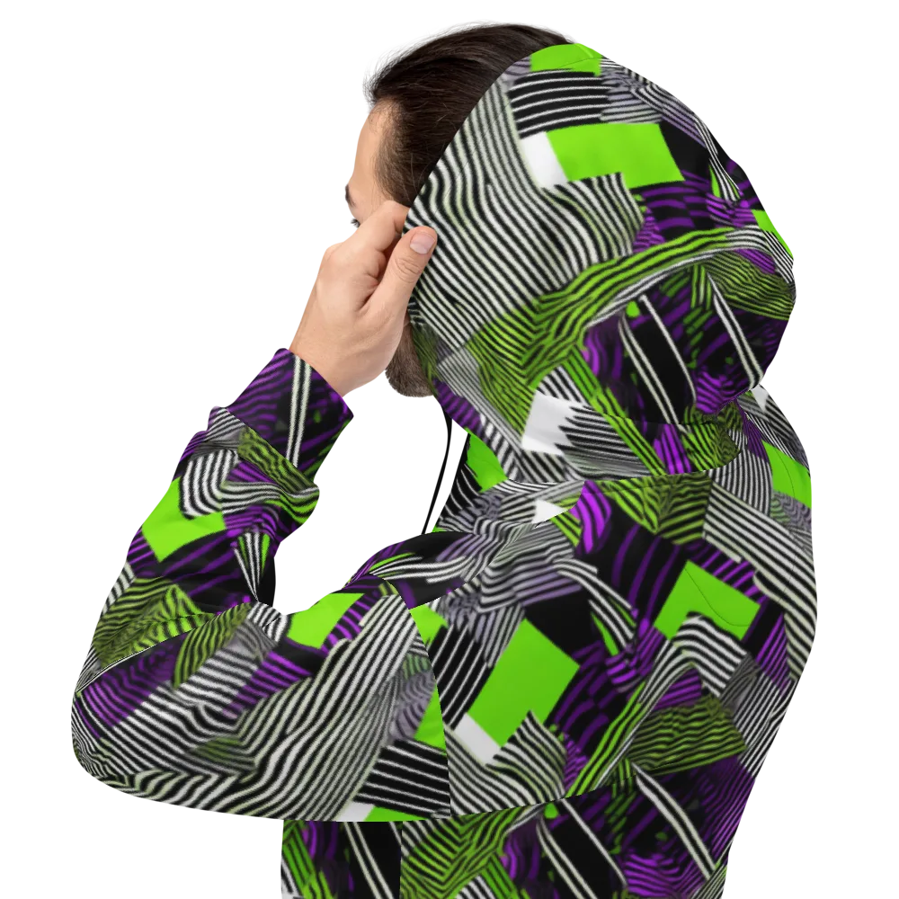 Neon Zebra Logic on Hoodie — Back